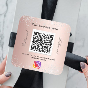 赤面バラ事業名qrコードinstagram スクエアシール