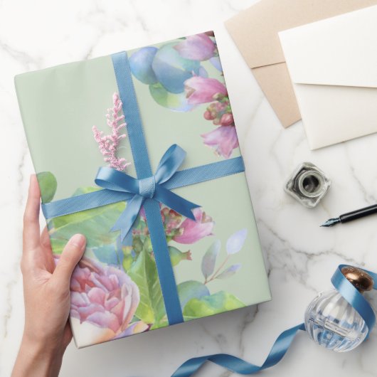 赤面バラ包装紙 ラッピングペーパー (ギフト)