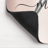 赤面バラ名ミニマルモノグラムグレー マウスパッド (コーナー)