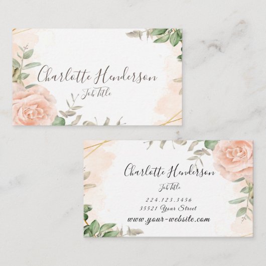 赤面バラ名刺 名刺 (正面/裏面)