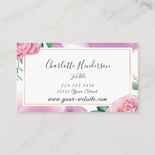 赤面バラ名刺 名刺 (裏面)