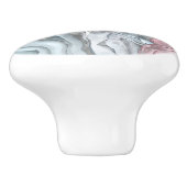 赤面バラ大理石-パステルピンクと銀 セラミックノブ (側面)