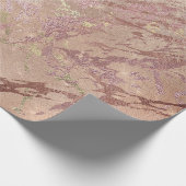 赤面バラ抽象芸術金ゴールドメタリックマーブルストローク ラッピングペーパー (角)