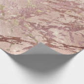 赤面バラ抽象芸術金ゴールド金属ガラスストローク ラッピングペーパー (角)