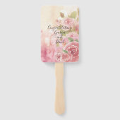 赤面バラ植物学結婚式 プログラム ハンドファン (裏面)