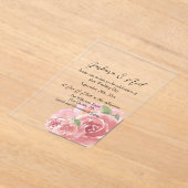 赤面バラ植物学 アクリル招待状 (レイダウン)