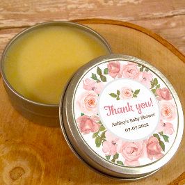 赤面バラ水カラーフローラベビーシャワー ラウンドシール