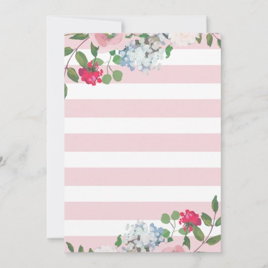 赤面バラ水カラー結婚式招待状 招待状 (裏面)