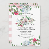 赤面バラ水カラー結婚式招待状 招待状 (正面/裏面)