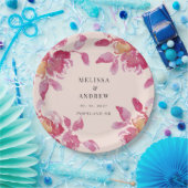 赤面バラ水モダン色結婚の ペーパープレート (パーティー)