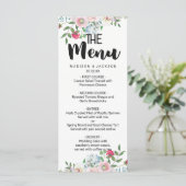赤面バラ水彩フローラ結婚のメニュー メニュー (スタンド正面)