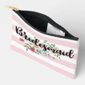 赤面バラ水彩フローラ結婚の花嫁 アクセサリーポーチ (見開き)