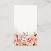 赤面バラ水彩ベビーシャワーおむつラッフル エンクロージャーカード (裏面)