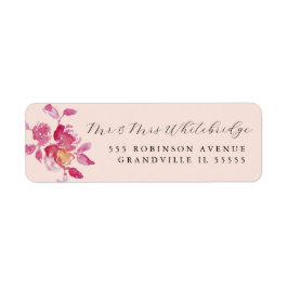 赤面バラ水彩モダンデザイン ラベル