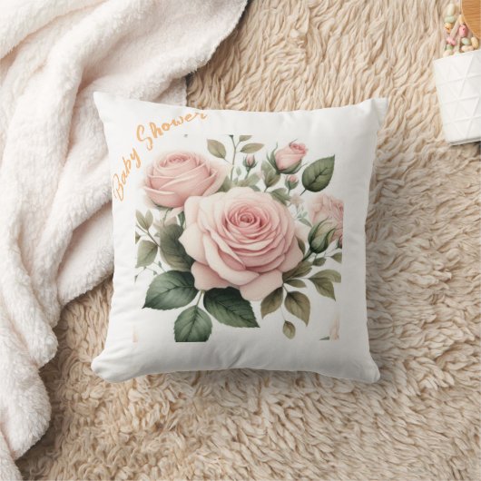 赤面バラ水彩装飾用クッション クッション (ブランケット)