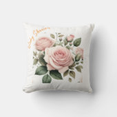 赤面バラ水彩装飾用クッション クッション (正面)