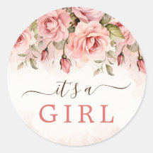 赤面バラ水彩赤ちゃんシャワー女の子