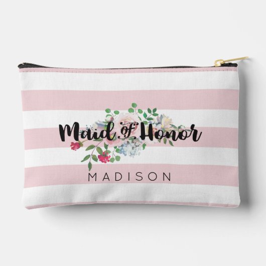 赤面バラ水結婚色のメイド・オブ・オーナー（花嫁付き添い人） アクセサリーポーチ (裏面)