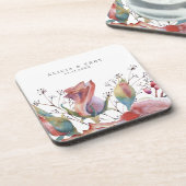 赤面バラ水結婚色プラスチックコースター コースター (左側)