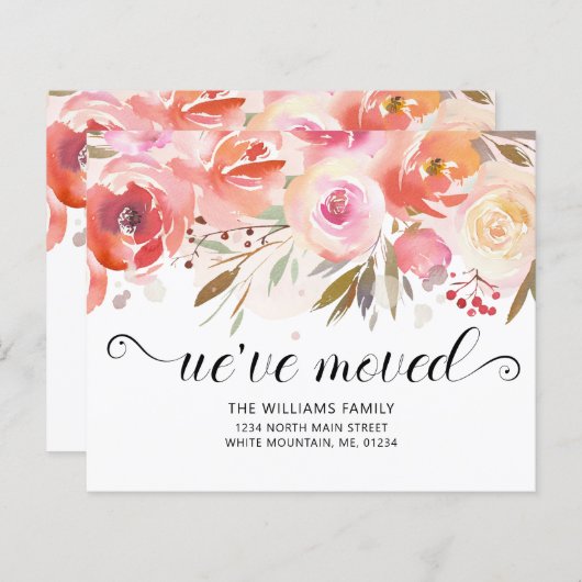 赤面バラ水色フローラ予算移動カード (正面/裏面)