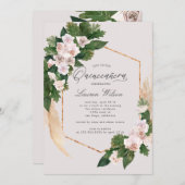 赤面バラ熱帯フローラキンセアニェラ招待状 招待状 (正面/裏面)