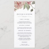 赤面バラ結婚のメニューカード メニュー (正面)