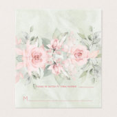 赤面バラ結婚ズゲストテーブルシーティングカード (外部フラット)