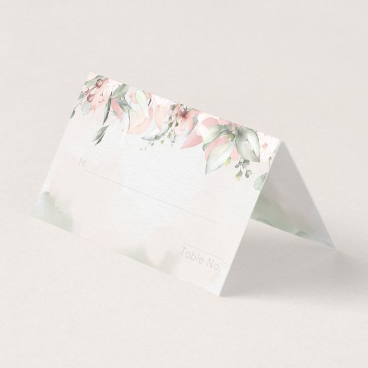 赤面バラ結婚ズゲストテーブルシーティングカード (正面)