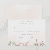 赤面バラ結婚ズ2食選択RSVP 出欠カード (正面/裏面)