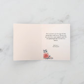 赤面バラ結婚フローラ折りサンキューカード サンキューカード (内部)