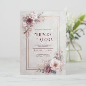 赤面バラ結婚フローラ 招待状 (スタンド正面)