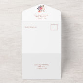 赤面バラ結婚ボホーA オールインワン招待状 (外側)