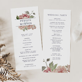 赤面バラ結婚式プログラム プログラム