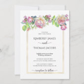 赤面バラ結婚式招待状 招待状 (正面)