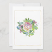 赤面バラ結婚式招待状 招待状 (裏面)