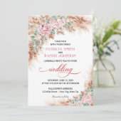 赤面バラ結婚式招待状 招待状 (スタンド正面)