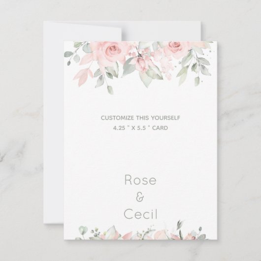 赤面バラ結婚2の文房具カスタマイズIt 案内状 (正面)