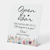 赤面バラ署名スクリプトオープンバー結婚の 台座サイン (正面)