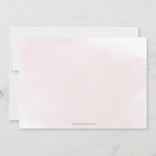 赤面バラ金ゴールドその女の子フローラ赤ちゃんシャワー 招待状 (裏面)