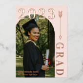 赤面バラ金ゴールドアーチ&アロー卒業 箔招待状 (正面)