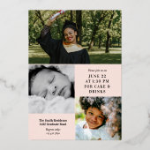 赤面バラ金ゴールドアーチ&アロー卒業 箔招待状 (裏面)