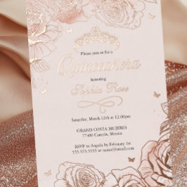 赤面バラ金ゴールドクラウンバラテーマキンセアニェラ 箔招待状