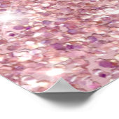 赤面バラ金ゴールドグリッタリーフォイル誕生日へようこそ ポスター (角)