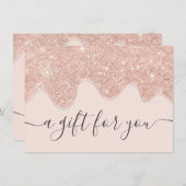 赤面バラ金ゴールドグリッターがギフト証明書を乾燥 (正面/裏面)