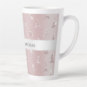 赤面バラ金ゴールドグリッタークリスマスツリー カフェラテマグ (右)