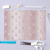 赤面バラ金ゴールドグリッタークリスマスツリー 薄葉紙 (クラフト)