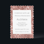 赤面バラ金ゴールドグリッターグリッツ16th誕生日 招待状<br><div class="desc">赤面バラ金ゴールドグリジーグリッターグラム16誕生日または任意の年</div>