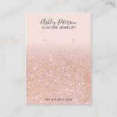 赤面バラ金ゴールドグリッタージュエリーイヤリング表示 名刺 (正面)