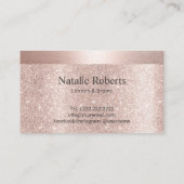 赤面バラ金ゴールドグリッタータイポグラフィ美しいサロン ロイヤリティカード (裏面)