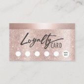 赤面バラ金ゴールドグリッタータイポグラフィ美しいサロン ロイヤリティカード (正面)